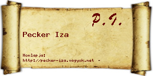 Pecker Iza névjegykártya